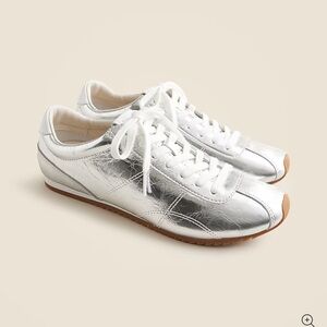 J.Crew Rec Sneakers in crinkle metallic leather
